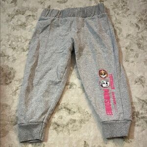 Paw Patrol Gray Joggers with Pink Cartoon Print